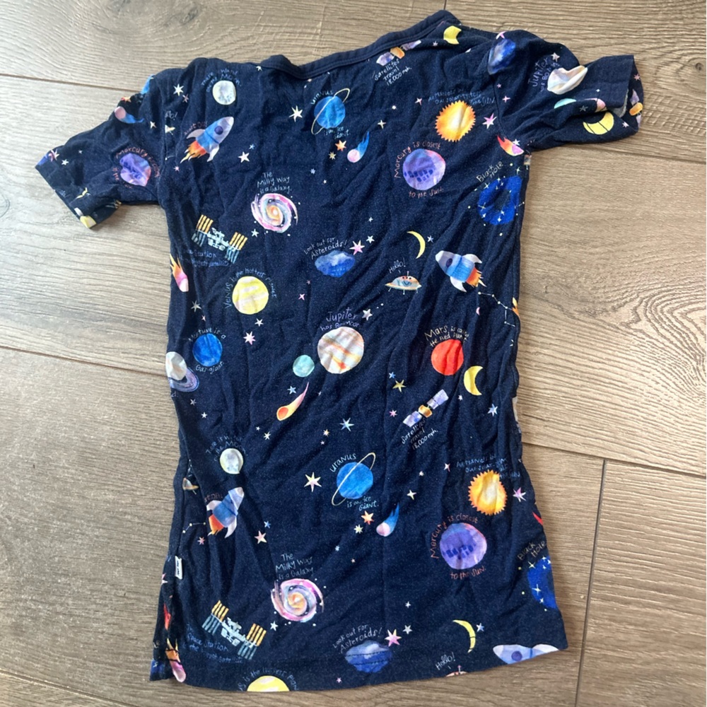 Little Sleepies - Navy Space Rocket Planet Pajama Set - Picture 5 of 6